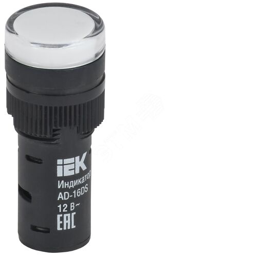 Лампа AD16DS(LED)матрица d16мм белый 12В AC/DC