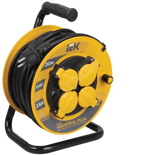 INDUSTRIAL PLUS Катушка УК30 4 места IP44 с заземлением с термозащитой 3х1,5мм2 30м