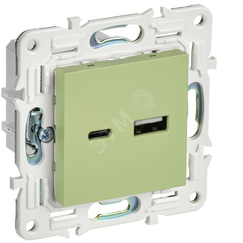 Розетка USB A+C 18Вт SK-R13G мятный SKANDY