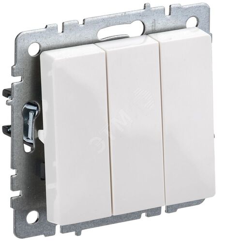 BRITE Выключатель 3-клавишный 10А ВС10-3-0-БрБ белый