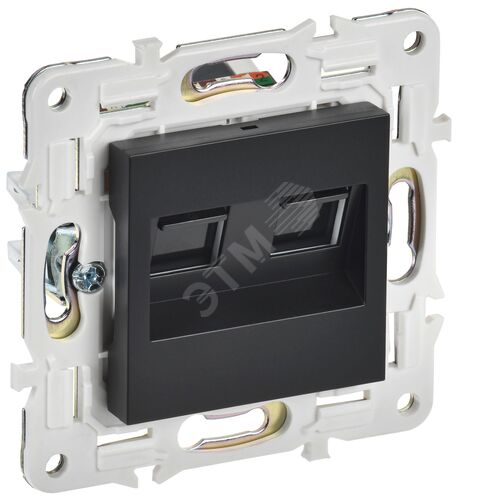 Розетка компьютерная двойная RJ45 кат.5E SK-K03Bl черный SKANDY