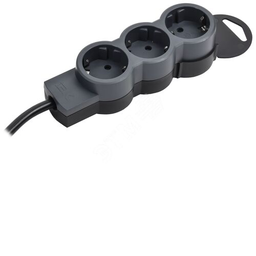 STANDARD Удлинитель У03 3 места 2P+PE 3м 3х1,5мм2 16А черный IEK