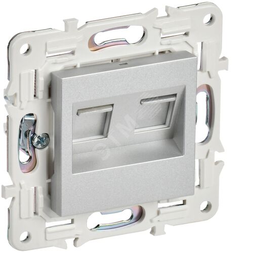 Розетка компьютерная двойная RJ45 кат.5E SK-K03S серебряный SKANDY