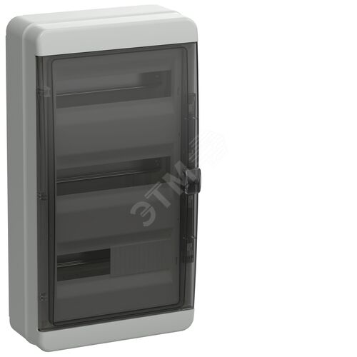 TEKFOR Корпус пластиковый КМПн-36 IP65 черная прозрачная дверь