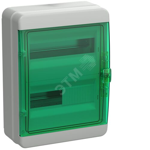 Корпус пластиковый КМПн-24 IP65 зеленая прозрачная дверь TEKFOR