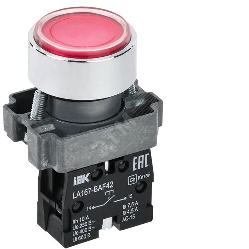 Кнопка управления LA167-BAF42 d=22мм 1NC красная
