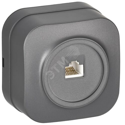 GLORY Розетка для открытой установки компьютерная RJ45 кат.5E РК10-ХСм сталь матовый