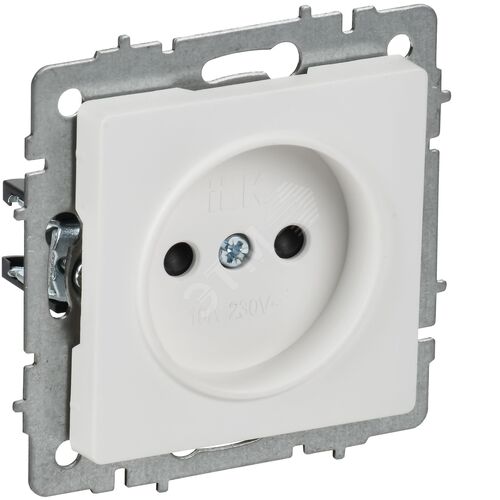 BRITE Розетка 1-местная без заземления с защитными шторками 10А РСш10-2-БрАБ арктический белый