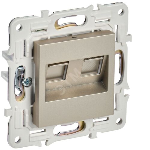 SKANDY Розетка компьютерная двойная RJ45 кат.5E SK-K03Sh шампань