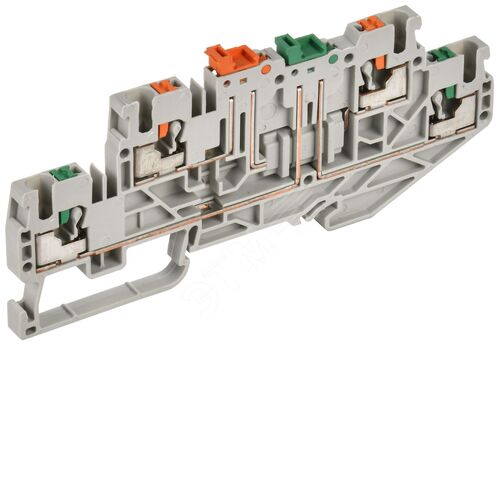 ARMAFIX Клемма пружин. Push-in CP-ML 2 ур. нож. разм. 2,5мм2 серая
