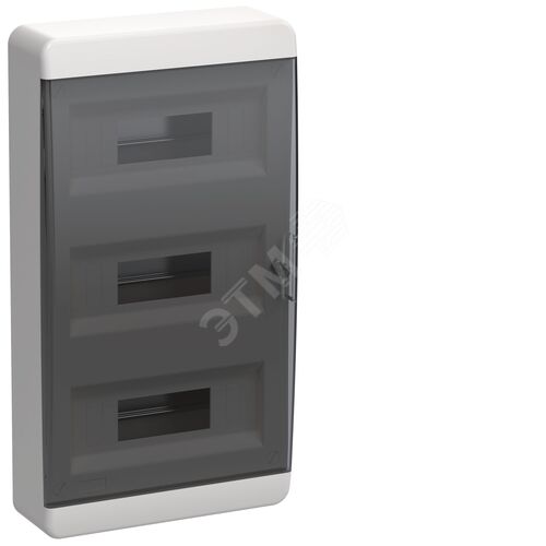 Корпус пластиковый ЩРН-П-36 IP41 черная прозрачная дверь TEKFOR