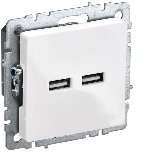 Розетка USB A+A 5В 3,1А РЮ10-1-БрБ белый BRITE