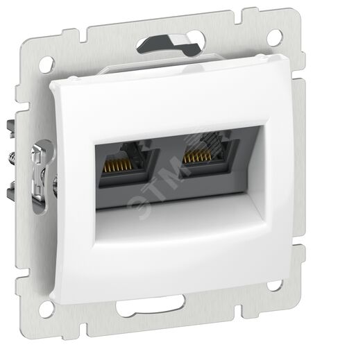 IEKVALENA Розетка компьютерная двойная RJ45 категория 5Е UTP 6942921 белый