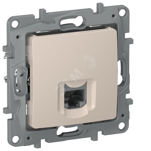 Розетка компьютерная RJ45 категория 5Е UTP 6711411 песочный ETIKA
