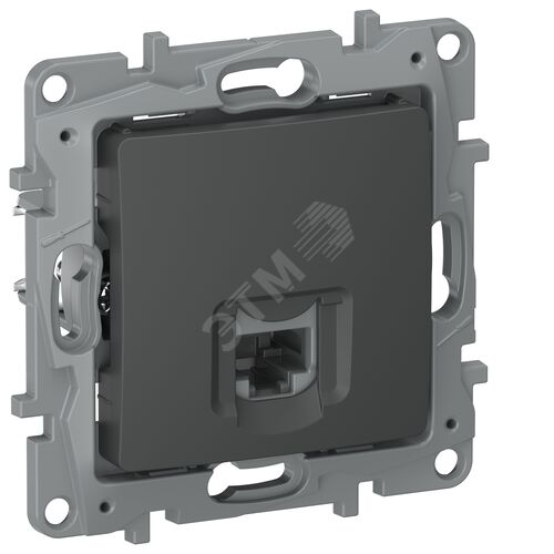 Розетка компьютерная RJ45 категория 5Е UTP 6712411 графит ETIKA