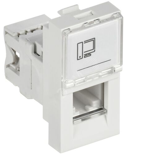 PRIMER РКИ-10-00-П-6 Розетка компьютерная RJ45 UTP кат.6 (1 модуль) белая IEK