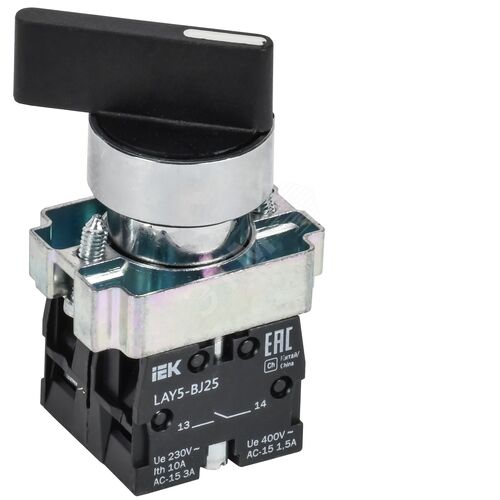 Переключатель LAY5-BJ25 2 положения ''I-0'' длинная ручка NO+NC