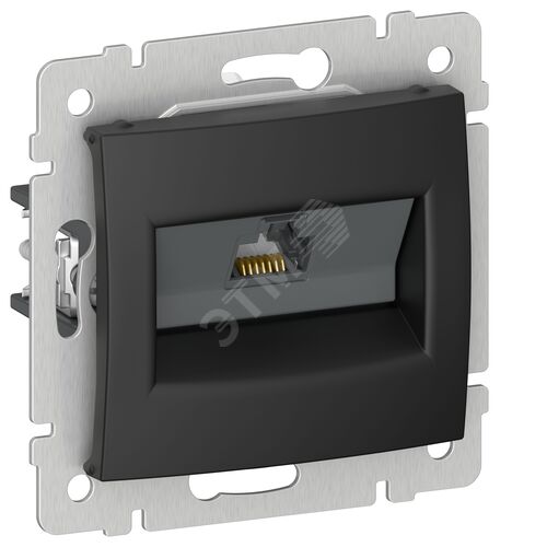 IEKVALENA Розетка компьютерная RJ45 категория 5Е UTP 6945371 черный матовый