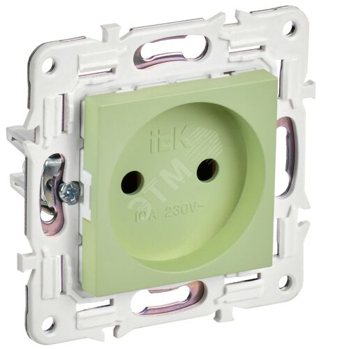 Розетка без заземления без защитных шторок 10А SK-R02G мятный SKANDY