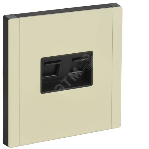 FORTE&PIANO Розетка компьютерная двойная RJ45 кат.5E FP833M металл слоновая кость