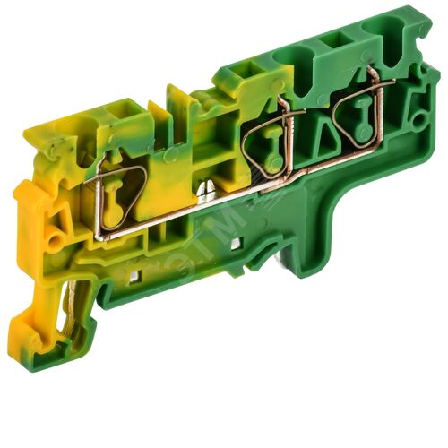 ARMAFIX Клемма пружинная CX4-3 PE 4мм2 трехконтактная заземляющая