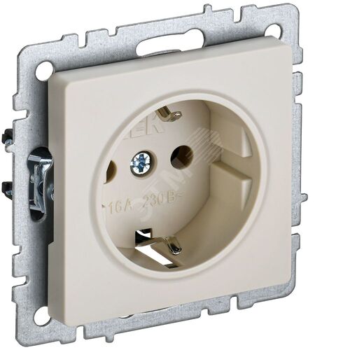 BRITE Розетка 1-местная с заземлением без защитных шторок 16А РС11-1-0-БрКр бежевый