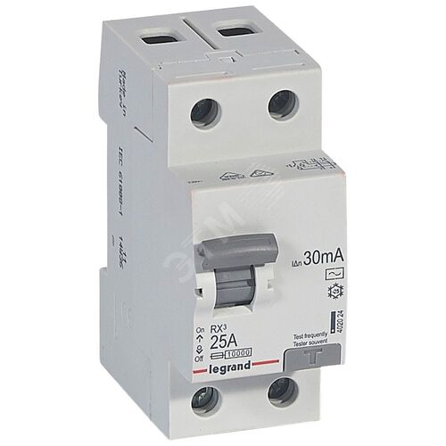 RX3 ВДТ 30мА 25А 2П AC LEGRAND