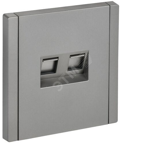 FORTE&PIANO Розетка двойная RJ11+RJ45 кат.5E FP535 сталь