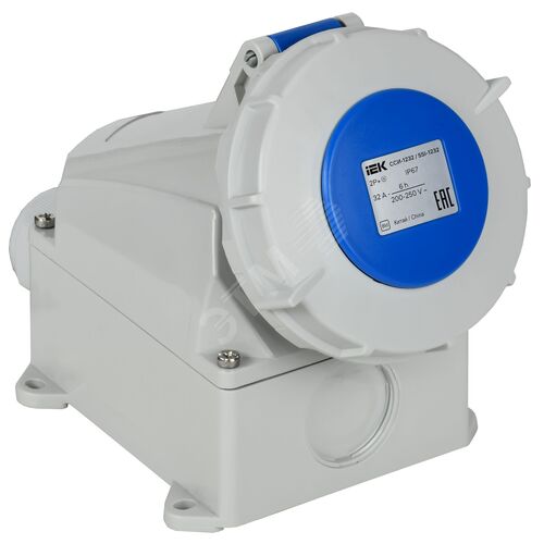 Розетка стационарная ССИ-1232 32А-6ч 220В 2P+PE IP67