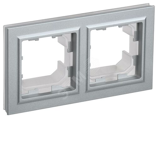 BRITE Рамка 2-местная IP44 РУ-2-БрА-44 алюминий