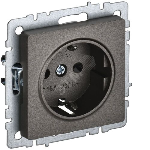 BRITE Розетка 1-местная с заземлением без защитных шторок 16А РС11-1-0-БрТБ темная бронза