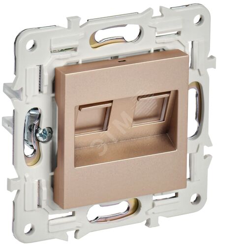 Розетка компьютерная двойная RJ45 кат.5E SK-K03Sa песочный SKANDY