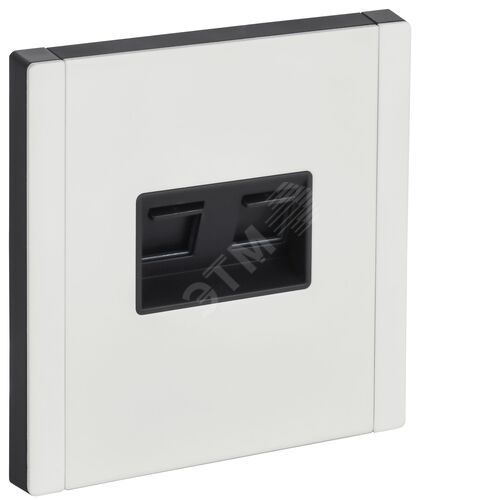 FORTE&PIANO Розетка компьютерная двойная RJ45 кат.5E FP233M металл белый