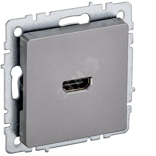 BRITE Розетка HDMI РHDMI-0-БрС сталь