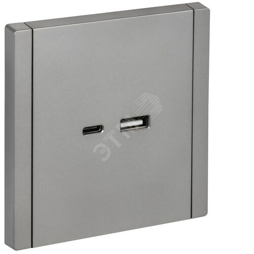 FORTE&PIANO Розетка USB A+C 3,1А FP550 сталь