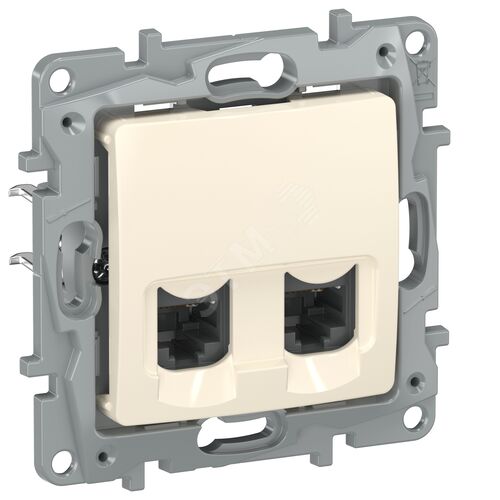 IEKETIKA Розетка компьютерная двойная RJ45 категория 5Е UTP 6723551 слоновая кость