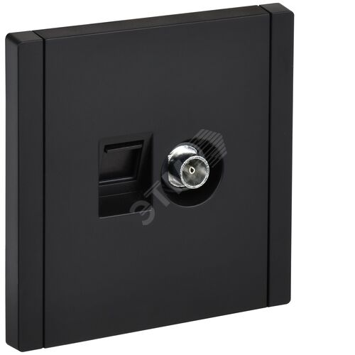 FORTE&PIANO Розетка двойная TV+RJ45 кат.5E FP136 черный