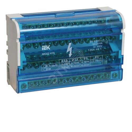 Шины на DIN-рейку в корпусе (кросс-модуль) ШНК 4х15 3L+PEN