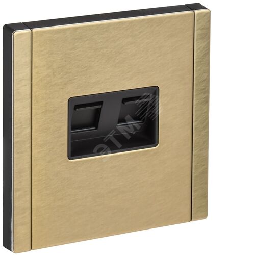 FORTE&PIANO Розетка компьютерная двойная RJ45 кат.5E FP633M металл шампань