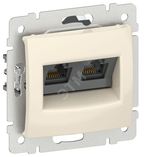 IEKVALENA Розетка компьютерная двойная RJ45 категория 5Е UTP 6956261 слоновая кость
