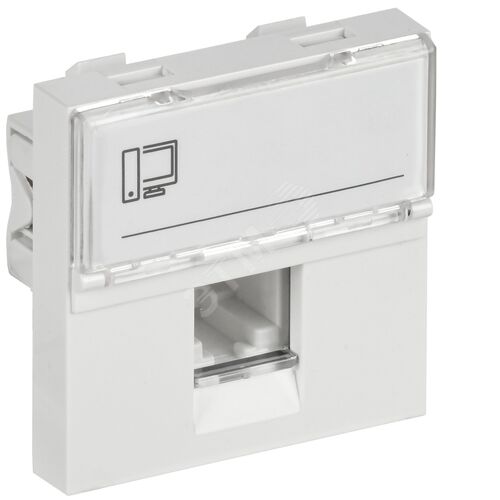 РКИ-20-00-П-6 Розетка компьютерная RJ45 UTP кат.6 (2 модуля) белая PRIMER