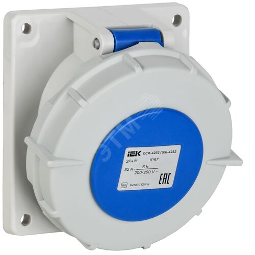 Розетка встраиваемая ССИ-4232 32А-6ч/220В 2P+PE IP67