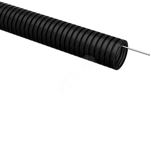 ELASTA Труба гофрированная ПВХ легкая d=32мм с зондом черная (25м)