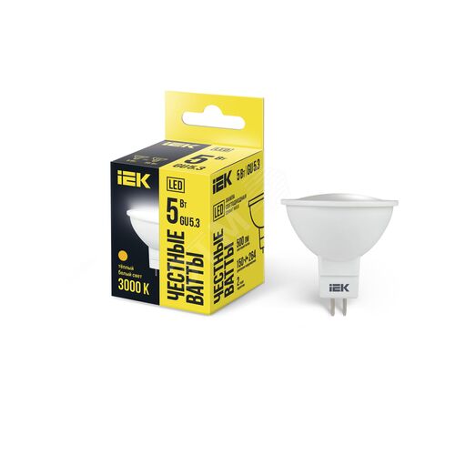 Лампа светодиодная MR16 софит 5Вт 230В 3000К GU5.3