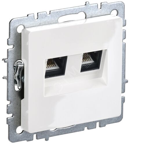 BRITE Розетка двойная RJ11+RJ45 кат.5E РК/Т12-БрБ белый