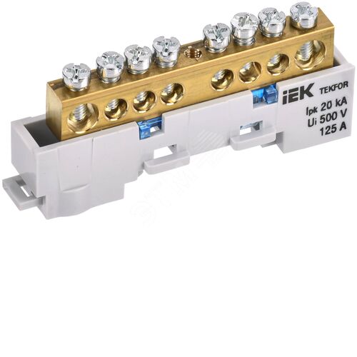 Шина N ''ноль'' неизолированная на универсальном держателе 8х12-8-С TEKFOR