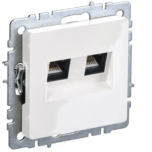 BRITE Розетка компьютерная двойная кат.5E RJ45 РК10-2-БрБ белый