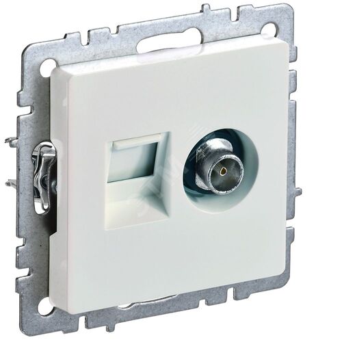 BRITE Розетка двойная TV+RJ45 кат.5E РТВ/РК12-БрЖ жемчуг