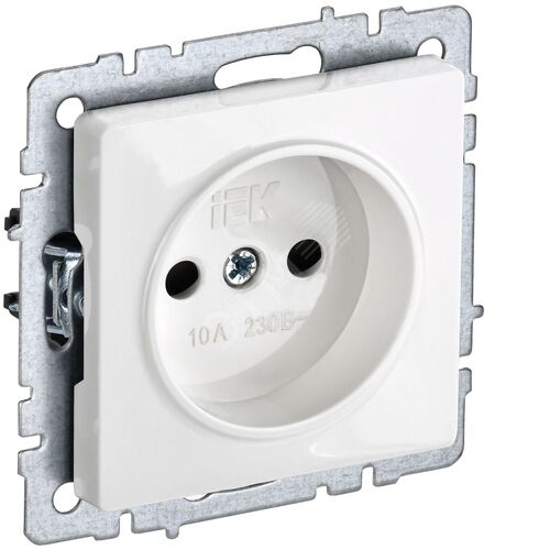 BRITE Розетка 1-местная без заземления с защитными шторками 10А РСш10-2-БрБ белый