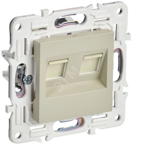 Розетка компьютерная двойная RJ45 кат.5E SK-K03B бежевый SKANDY
